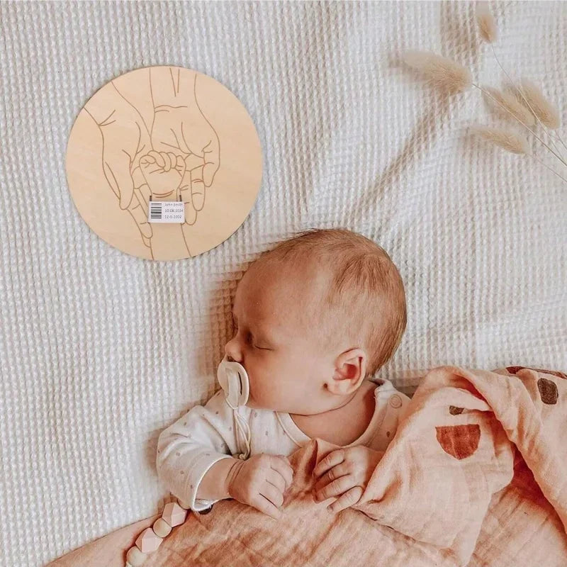 Cadeau personnalisé bébé – Support souvenir gravé