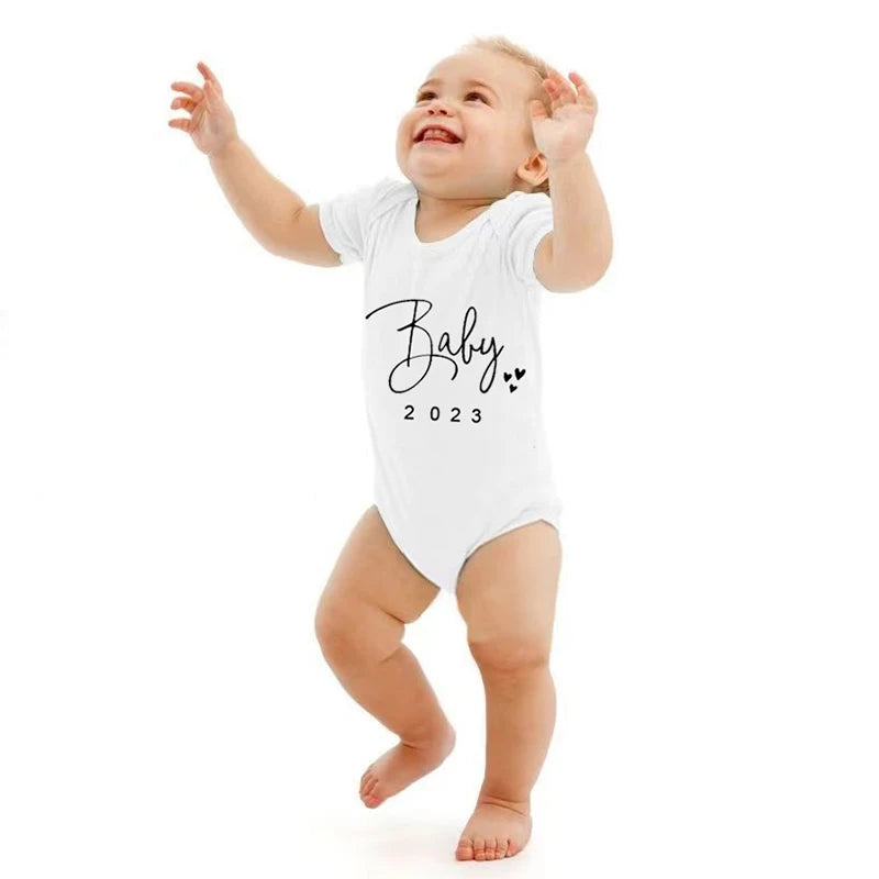 Tenue Bébé Unisexe – Romper Coton avec Lettrage “I Love Mom & Dad”