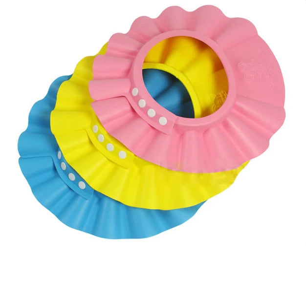 Protection de bain bébé – Casque réglable anti-mousse et anti-éclaboussures