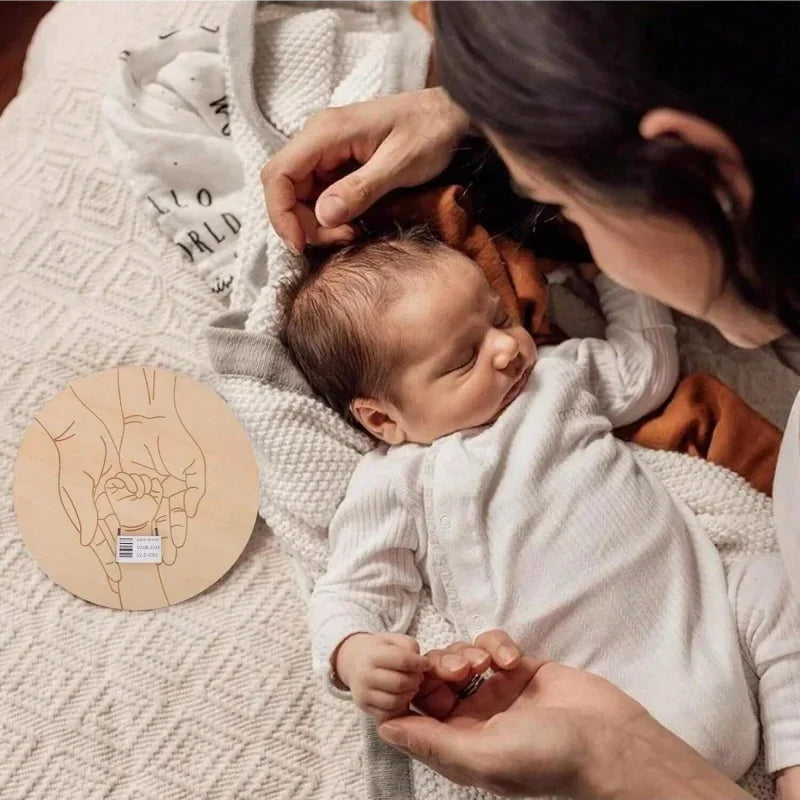 Cadeau personnalisé bébé – Support souvenir gravé