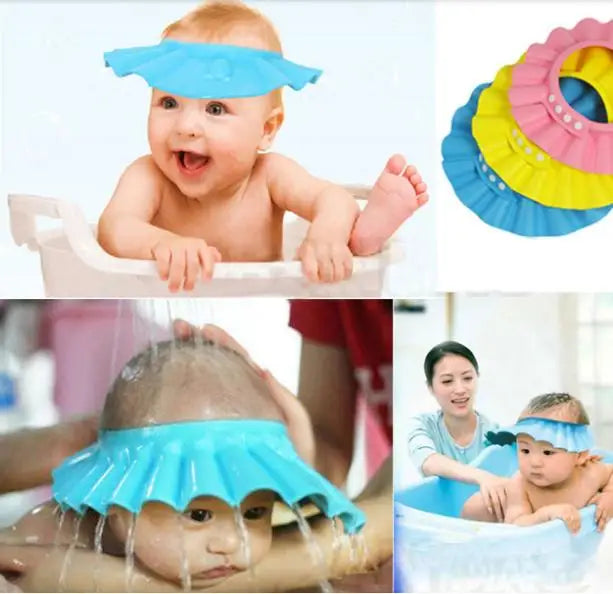 Protection de bain bébé – Casque réglable anti-mousse et anti-éclaboussures