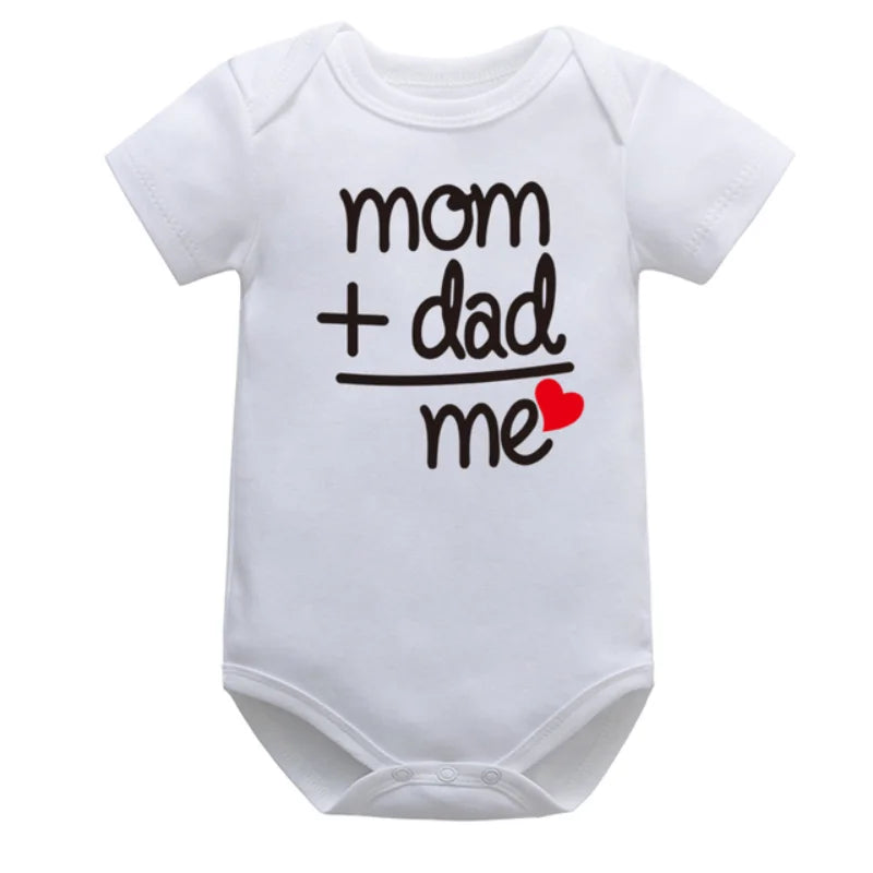 Tenue Bébé Unisexe – Romper Coton avec Lettrage “I Love Mom & Dad”